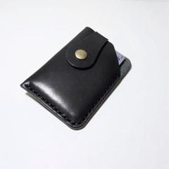 栃木レザー　サドルレザー　レザー　牛革　本革　革　カードケース　カード入れ　黒
