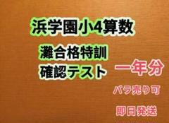 浜学園 小5 灘中合格特訓 確認テスト 3教科 算数 国語 理科
