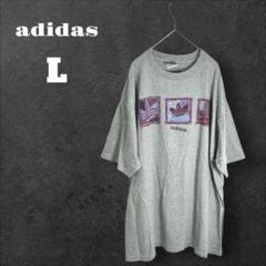 【アディダス】Tシャツ トレフォイル ロゴ カジュアル USA製 グレー L