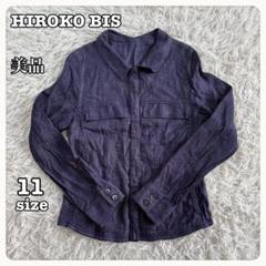 HIROKO BIS レーヨンリネン混長袖デニムシャツ