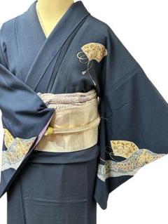 【375】翠山工房 辻ヶ花付け下げ(やまと誂製) 翠山工房 辻が花 絞り やまと誂製 訪問着 正絹 水色 紫 1087