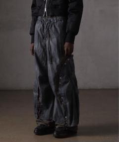 美品 GRANCY ジップデザイン カーゴパンツ 24SS ブラック m65 L GRANCY カーゴパンツ 「GRANCY」ZipDesign CargoPants / ジップ