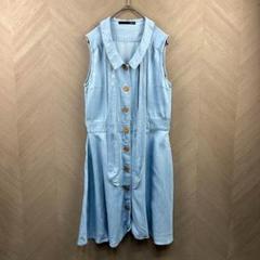 人気◇Heather ヘザー◇デニムシャツワンピースF　ノースリーブ　インディゴ