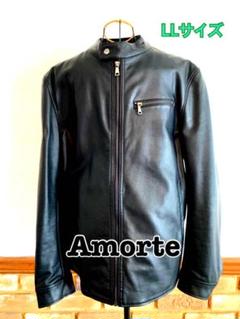 Amorteアモルテ ライダースジャケット LLサイズ 黒 レザージャケット