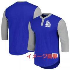 ミッチェルアンドネス ロサンゼルス ドジャース ヘンリーTシャツ 3/4スリーブ