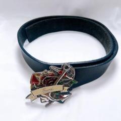 GUCCI　グッチ バックル　レザーベルト　イタリア製　ブラック