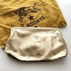 ★激レア★IL BISONTE クラッチバッグ ゴールド メタリックレザー ☆激レア☆IL BISONTE クラッチバッグ ゴールド メタリックレザー