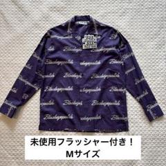 【未使用タグ付】ブラックアイパッチ マルチロゴシャツ モノグラム 紫 M 開襟