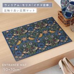 玄関マット いちご泥棒⭐️ウィリアムモリス 北欧 洗えるマット⭐️50×70㎝１点