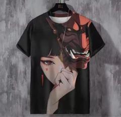 和風アニメプリントTシャツ M 速乾・通気素材 半袖 美少女