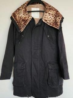 ☆HYSTERIC GLAMOR☆モッズコート ブラック ファー襟♥️レオパード ☆HYSTERIC GLAMOR☆モッズコート ブラック ファー襟