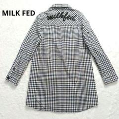 MILK FED バックプリント ロングシャツ チェック サイズS