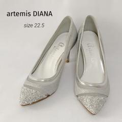 ☆新品☆artemis DIANAシルバーグリッターポインテッドトゥパンプス