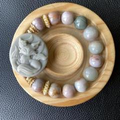 （60mm）天然石無処理【精工 手彫刻 シャータイスイ　九尾狐】 石英岩玉 60mm）天然石無処理【精工 手彫刻 シャータイスイ 九尾狐】 石英岩玉