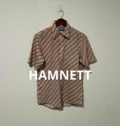 HAMNETT ハムネット メンズ 半袖 ポロシャツ 斜めボーダー柄 Ｍ