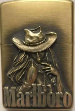 Marlboro カーボーイ ジッポライター RARE Marlboro Zippo lighter Vintage Brass Riding Cowboy | eBay