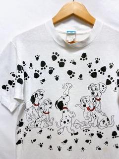 80s Disney ディズニー 101匹わんちゃん USA製 総柄 Tシャツ