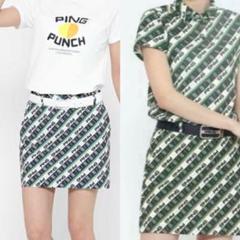 PING ゴルフ ロゴプリント ストレッチ スカート レディース L