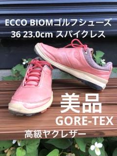 353-2番 美品ECCO BIOMゴルフシューズ36 23.0cmスパイクレス