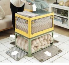 【3個セット】新品 未使用 5面開閉 収納ケース Sサイズ ホワイト 折りたたみ