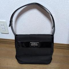 CELINE ブラック ショルダーバッグ　ヴィンテージ　ロゴ　プレート　セリーヌ