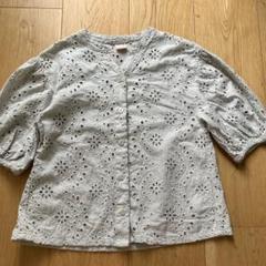 夏物　トップス　ブラウス　刺繍　女の子　120 プティマイン　5部丈