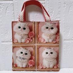 ミニトートバッグ　ハンドメイド　可愛い猫ちゃん