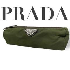 美品 4892 PRADA プラダ ミニポーチ ナイロン グリーン