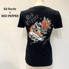 レア！Ed Hardy × RED PEPPER Tシャツ 刺繍　ドラゴン　M