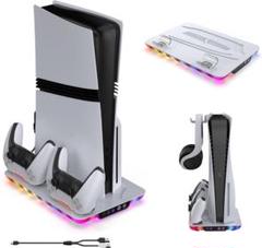PS5 Slim/PS5 Pro/PS5対応 縦置き 冷却 スタンド 3段階風速