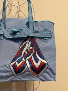 LA COUSETTE刺繍スカーフ付きライトブルーエコバッグ人気上昇中↑