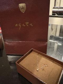 アガット　agete K18 ダイヤモンドネックレス0.05ct