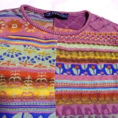 M.&KYOKO カラフル起毛ジャガードセーター/MEN'S 新品タグ付き