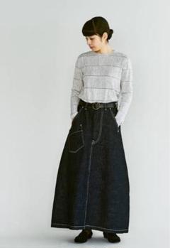 mina perhonen ロング・マキシ丈スカート 黒 0191725M0062 mina perhonen - mina perhonen ロングスカート ミナペルホネン
