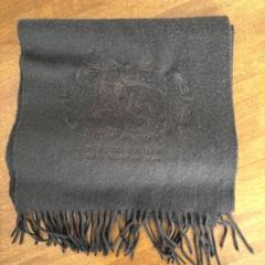 90s 新品 未使用 スコットランド製 BURBERRY マフラ深緑 グリーン f1601.jpg