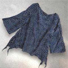 1927 アンタイトル UNTITLED シルク ブラウス ドット柄ネイビー