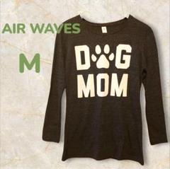 【美品】AIR WAVES DOG MOM 長袖Tシャツ Mサイズ　犬好き　足跡