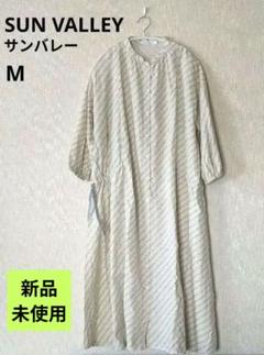 SUN VALLEY サンバレー　バンドカラーワンピース M 綿麻　キナリのサムネイル