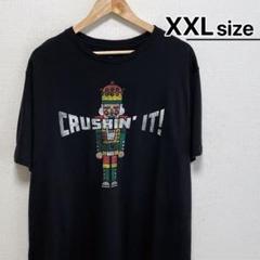 USA古着　Tシャツ　XXL　ブラック　黒　プリント　くるみ割り人形　イラスト