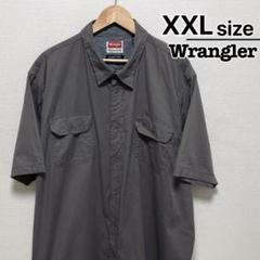 Wrangler　ワークシャツ　半袖　XXL　グレー　無地　コットン　USA古着