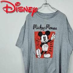 古着 90s ディズニー ミッキーマウス 希少デザイン Tシャツ グレー 3XL