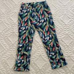 エトワール海渡 ジョワイユ ぎょうざクロップドパンツ ストレッチ 羽根の柄 M