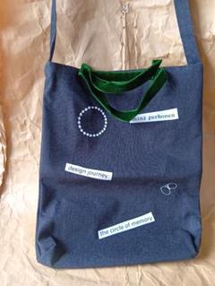 ミナペルホネン ポシェット　forest diamond ネイビー　未使用 mina perhonen : mini bag -forest diamond- « pain