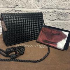 【美品】ボッテガヴェネタ ショルダーバッグ タッセル サテン BOTTEGA VENETA ボッテガ・ヴェネタ ショルダーバッグ ネイビー