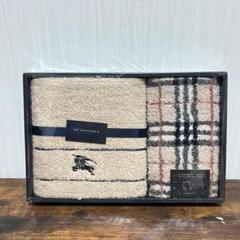 BURBERRY バーバリー タオルセット 水色 チェック柄 未使用品》 バーバリー タオルセット フェイスタオルブルーノバ