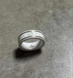 GUCCI アイコンリング ホワイトセラミック K18 YG750 約10号