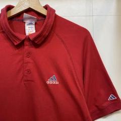 【希少美品】90s adidas 万国タグ ポロシャツ 赤 刺繍ロゴ