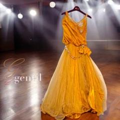 ゴールド gentil ノースリーブドレス ビジュー ハンガー・収納袋付
