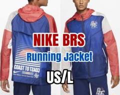NIKE - 残少 L ナイキ BRS ランニング ジャケット　パーカー ブルーリボン 紺 赤 残少 L ナイキ BRS ランニング ジャケット パーカー ブルー