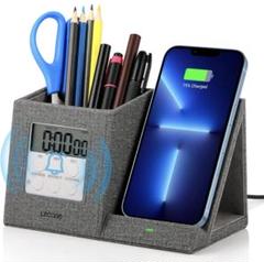 ワイヤレス充電「Qi」対応ペン・スマートフォンスタンド3in1多機能 タイマー付